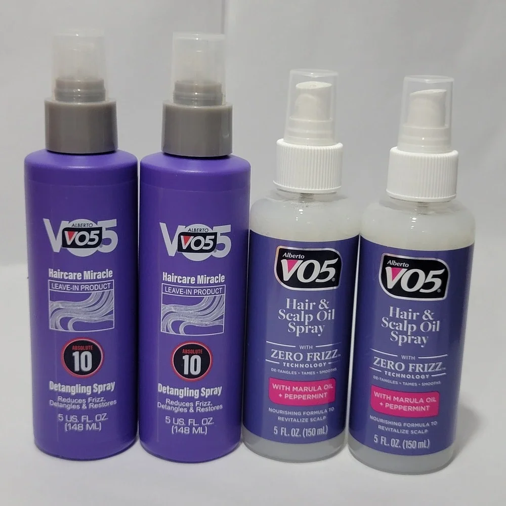 Alberto VO5 Haircare Set 2x Detangling Spray 10 & 2x Hair Scalp Oil Spray 5oz